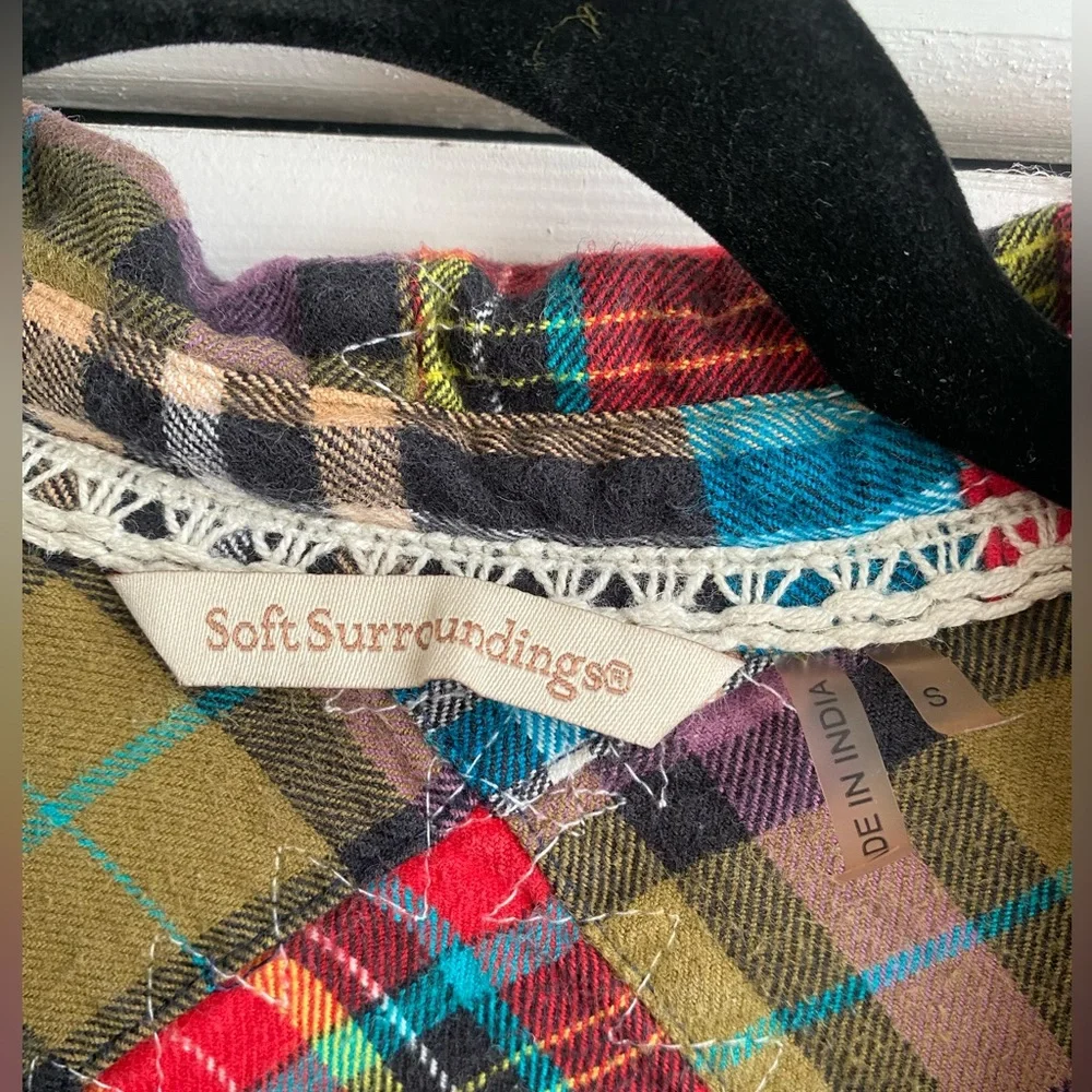 Soft Surroundings Plaid Patchwork Popover Dress Size Small - Picture 3 of 7